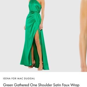 Mac Duggal Emerald Satin Dress NWT size 12